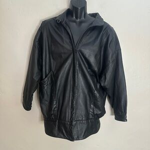 Pelle Black Leather Jacket Small Gently worn Vintage blouson style 100% leather